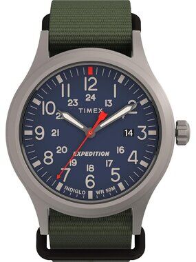 Men's Green Durable Comfortable Strap Analog Expedition Scout Luminous Watch